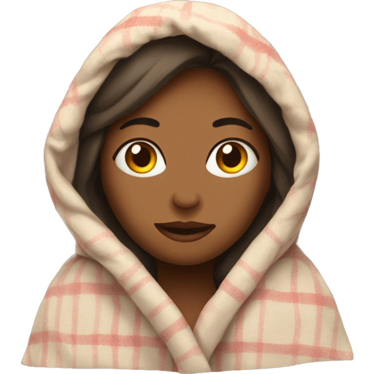 a woman in a blanket emoji