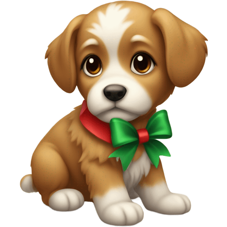 Christmas puppy emoji