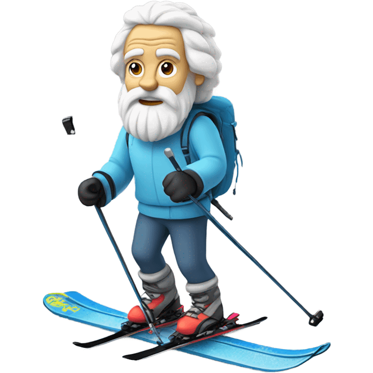 Socrates on mountain skis emoji