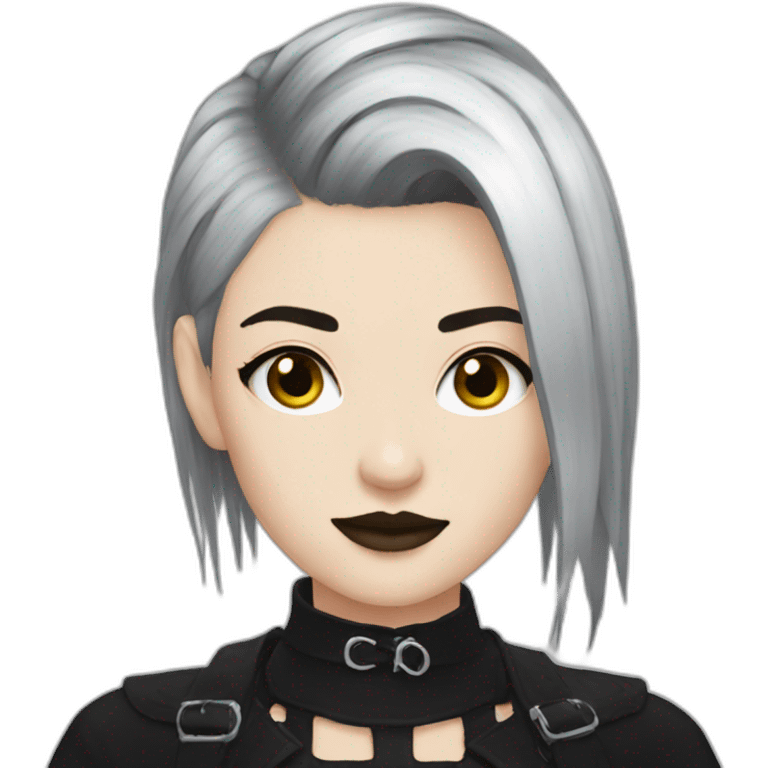 goth girl undercut emoji