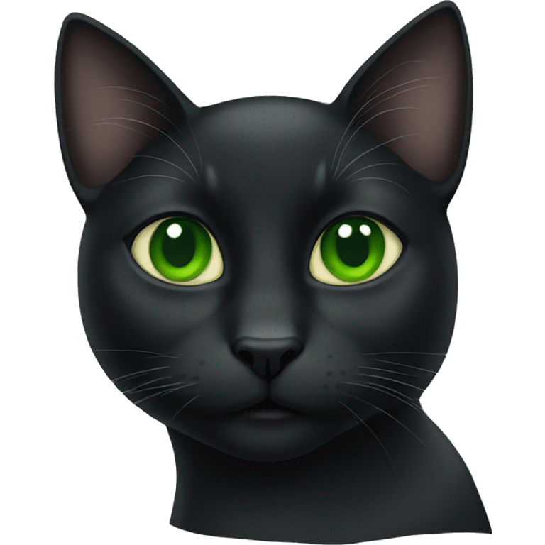 black cat green eyes emoji