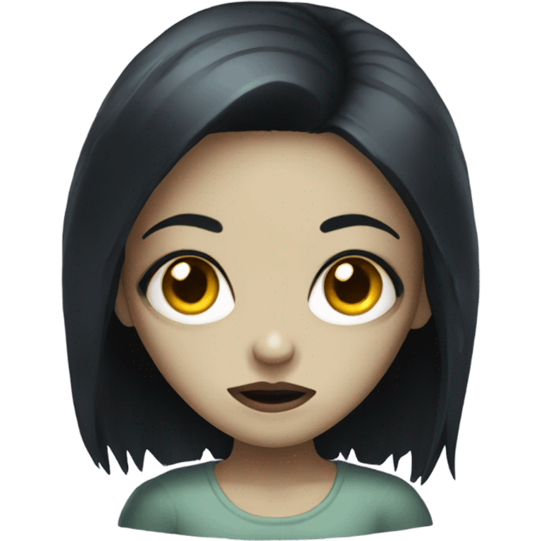 zombie girl with black hair emoji