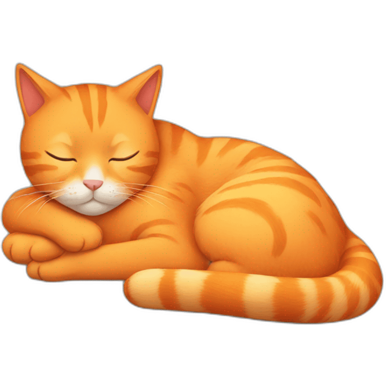 Orange cat sleeping emoji