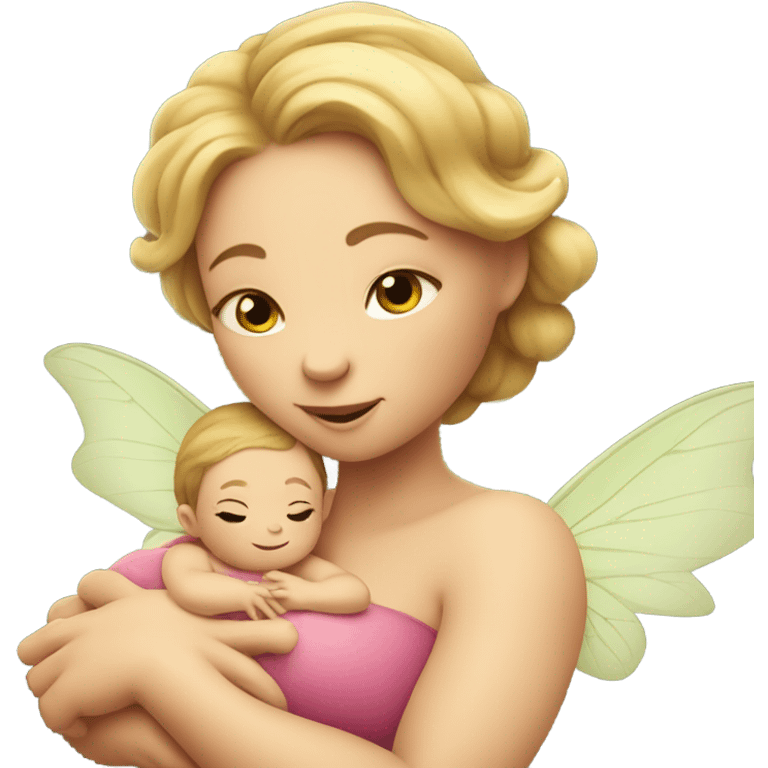 Fat fairy with baby emoji