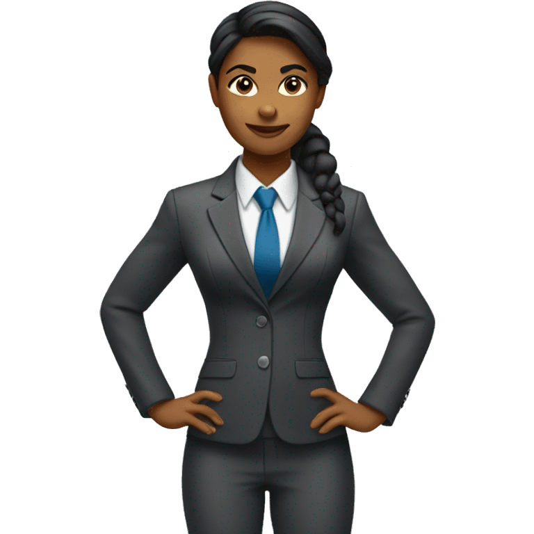 A muscular woman wearing a business suit emoji