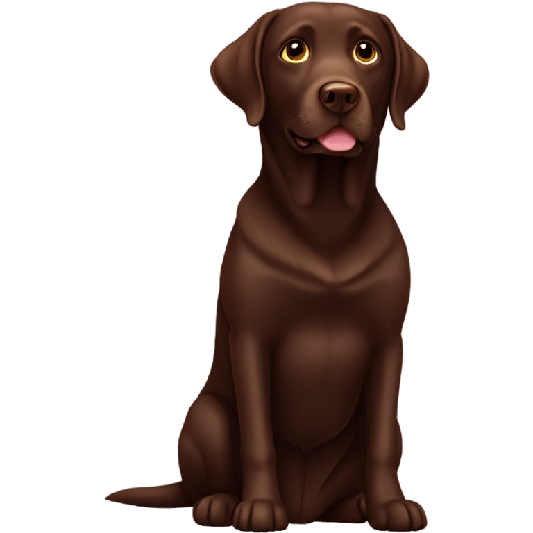 Chocolate Labrador retriever sitting up emoji