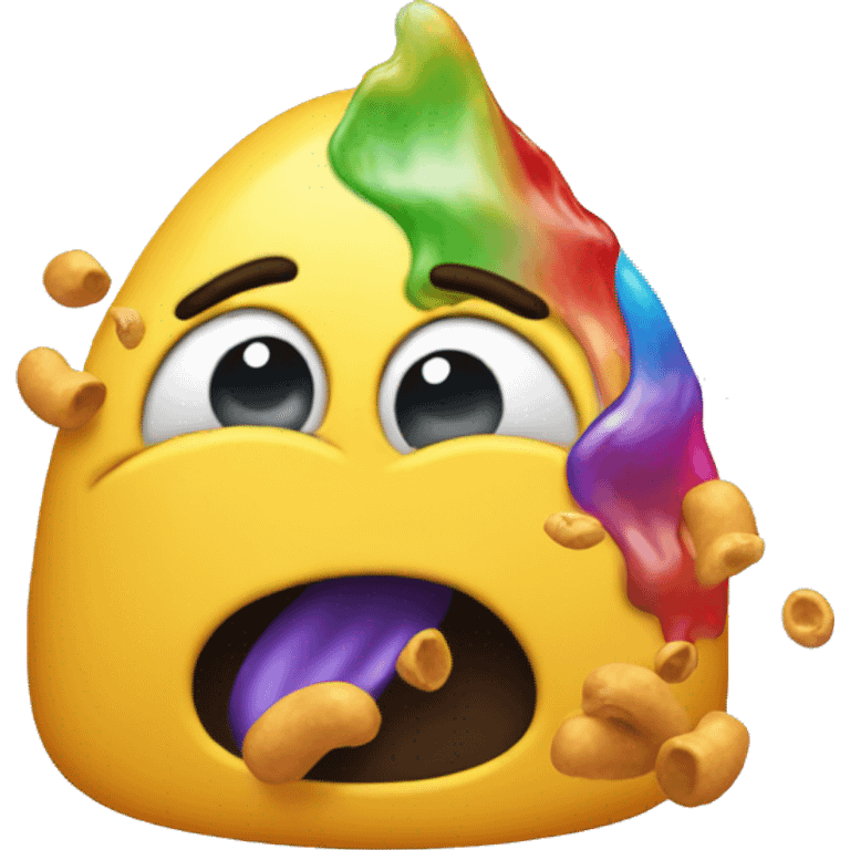 emoji throwing up multicolored vomit  emoji