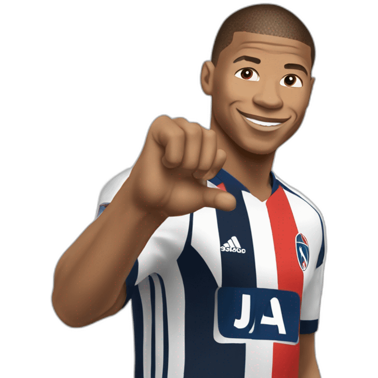 Mbappe choquée avec les mains derrière la tête emoji