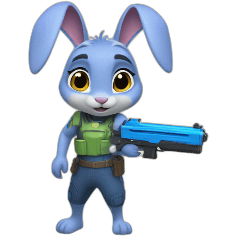 judy hopps holding a watergun emoji