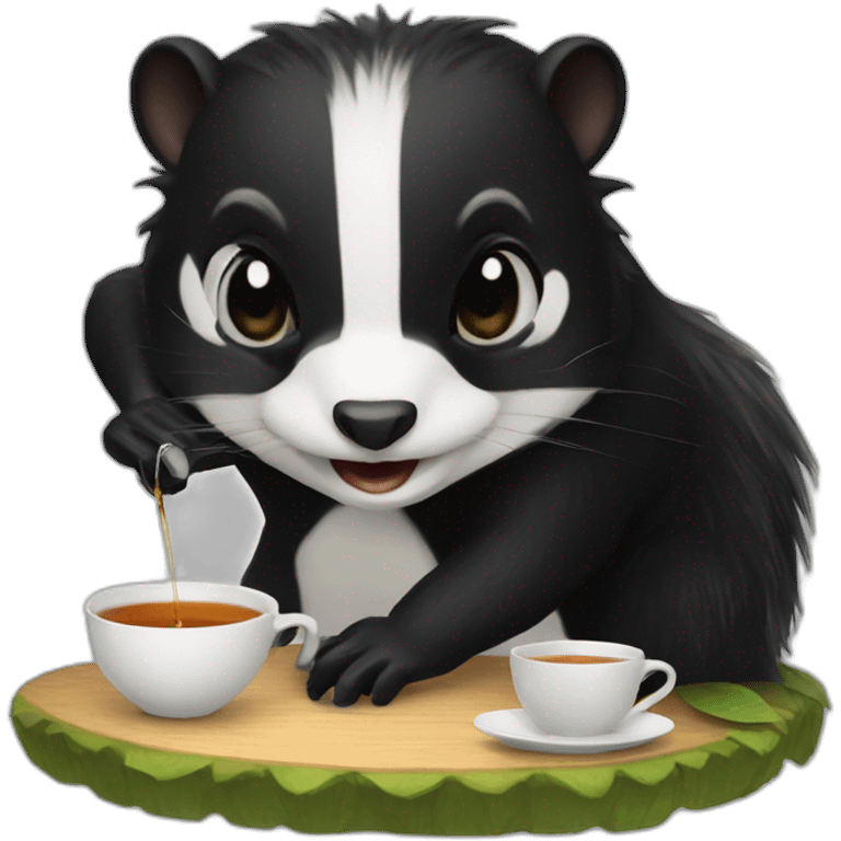 skunk making tea emoji