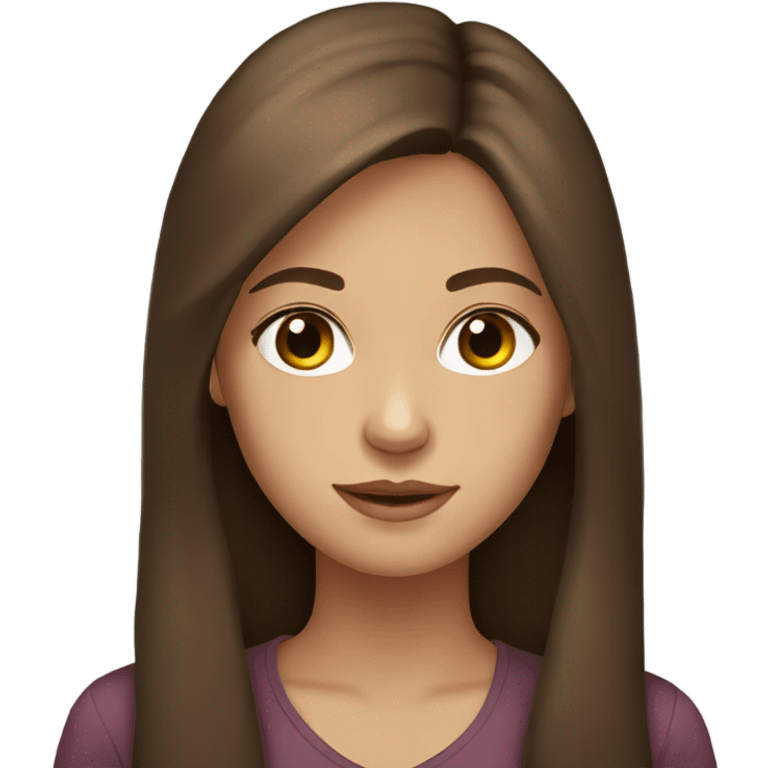 brown hair brown eyes girl long hair emoji