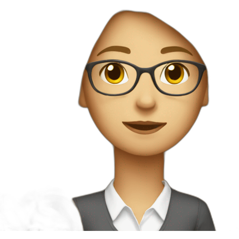 femme reporter, jeune, heureuse, blanche emoji