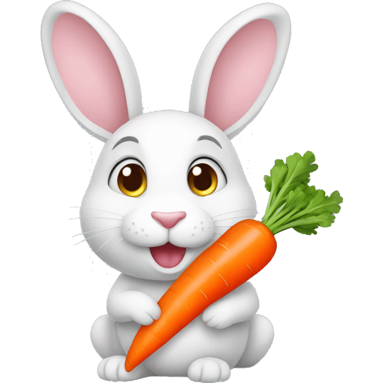 rabbit with a carrot in his hand emoji