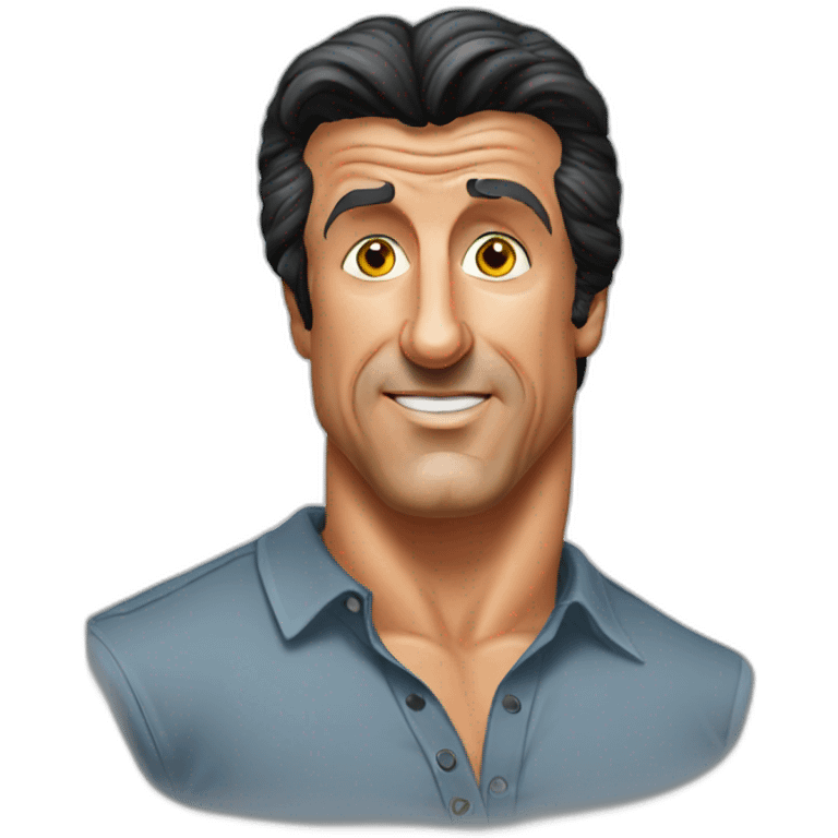 sylvester stallone cartoon wearing shirt emoji