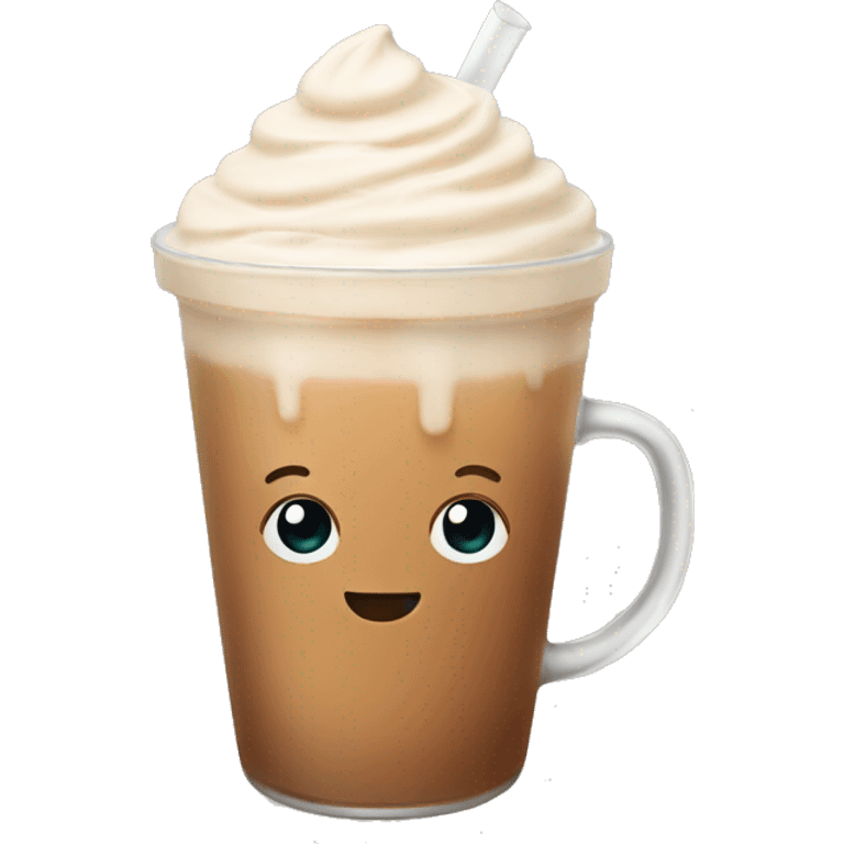 Cozy iced chai latte emoji