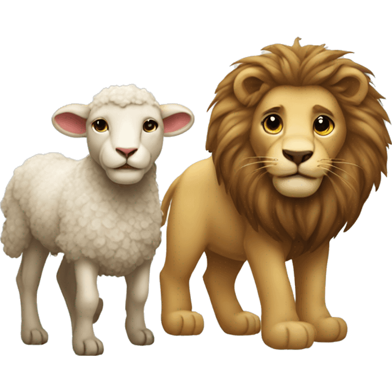 Lion and lamb emoji