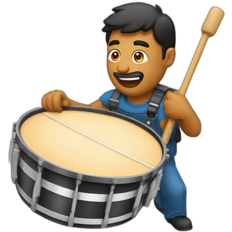 Hombre canoso tocando la batería emoji