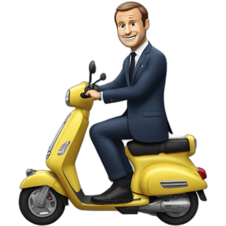 Macron sur un scooter Macron sur un scooter en train de cabrer je suis en train de créer des emoji emoji