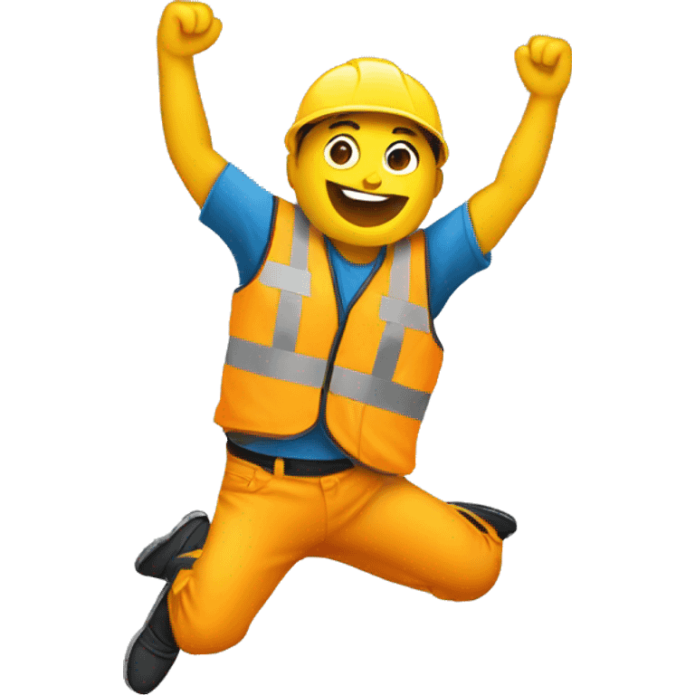 dancer leaping or dancing with a construction vest on. emoji