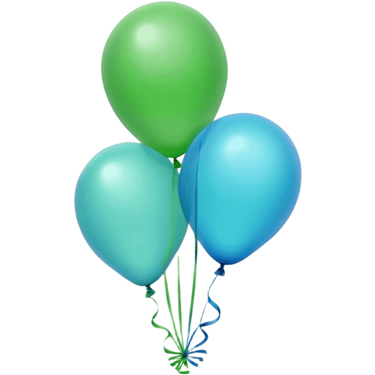 green blue Baloons 4K emoji