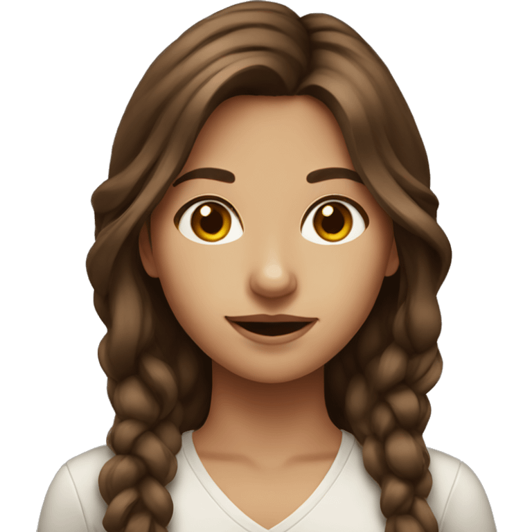 brown haired girl portrait emoji