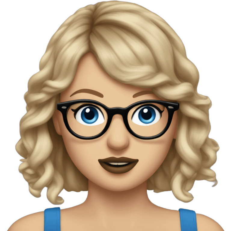 Realistic Taylor Swift, blu eyes, glasses  emoji