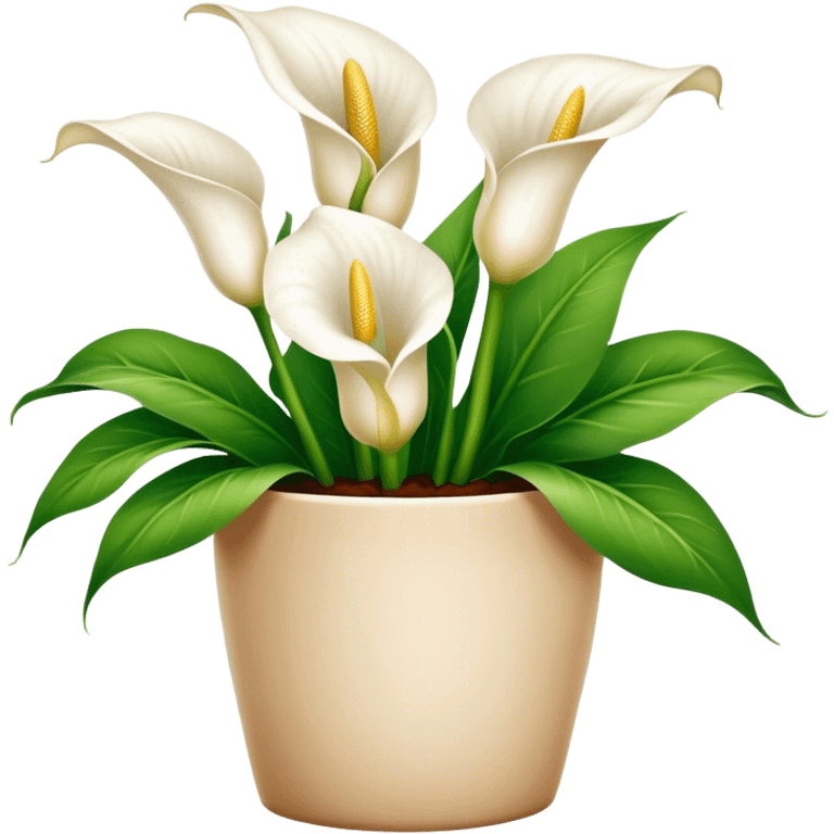 Cala lily flower pot, luxuriant emoji