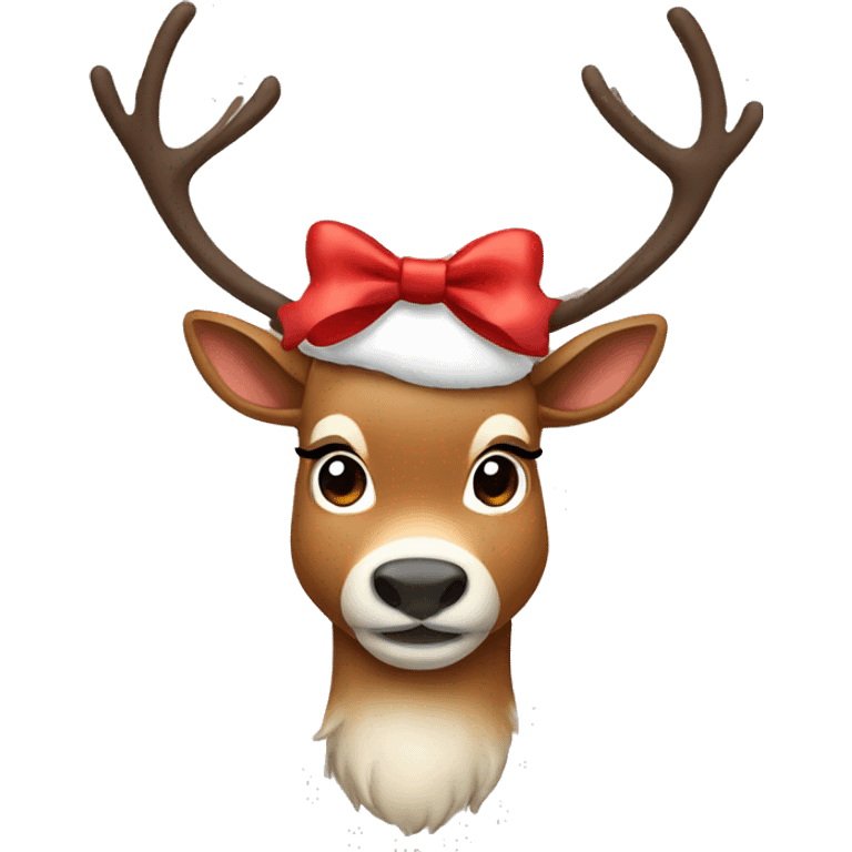 reindeer with bow emoji