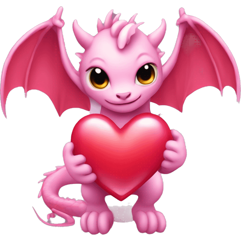  A red or pink heart with dragon wings, mixing cuteness with a mystical touch. emoji