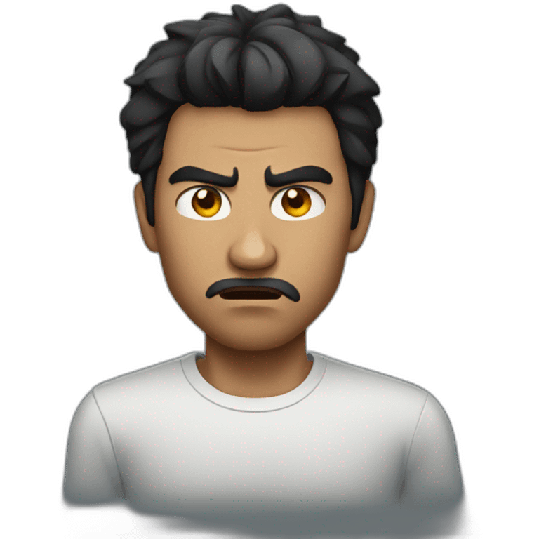 angry black haired guy emoji