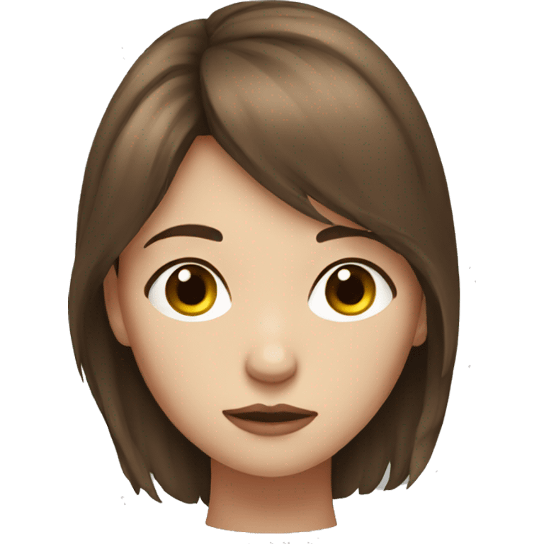 Depressed realistic girl with brown hair emoji