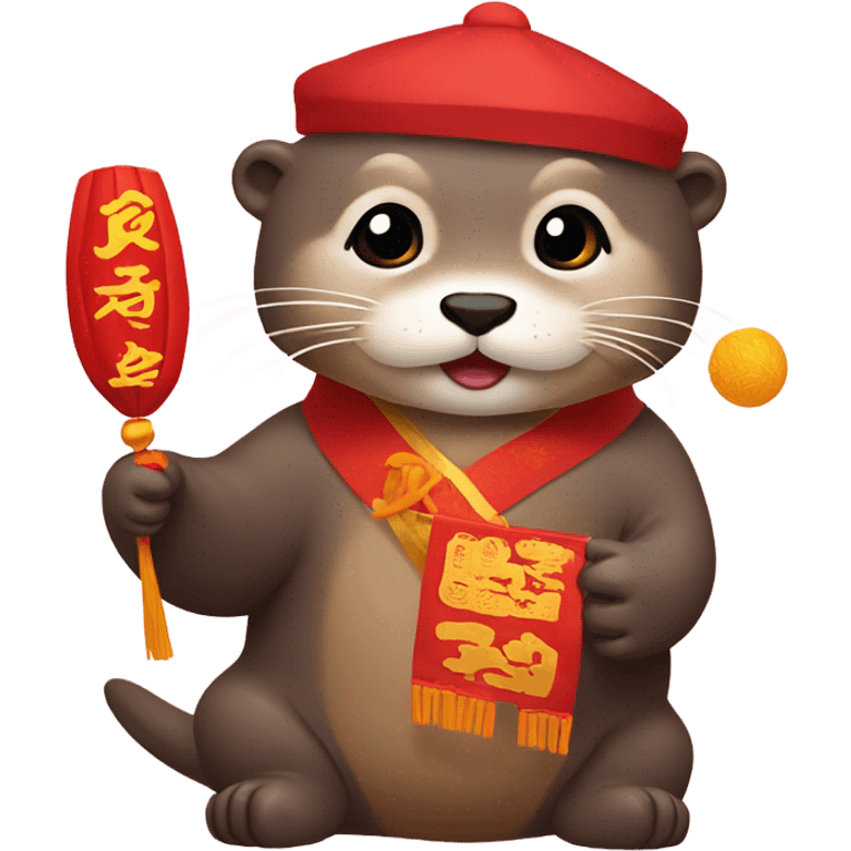 Otters on Korean Lunar New Year emoji