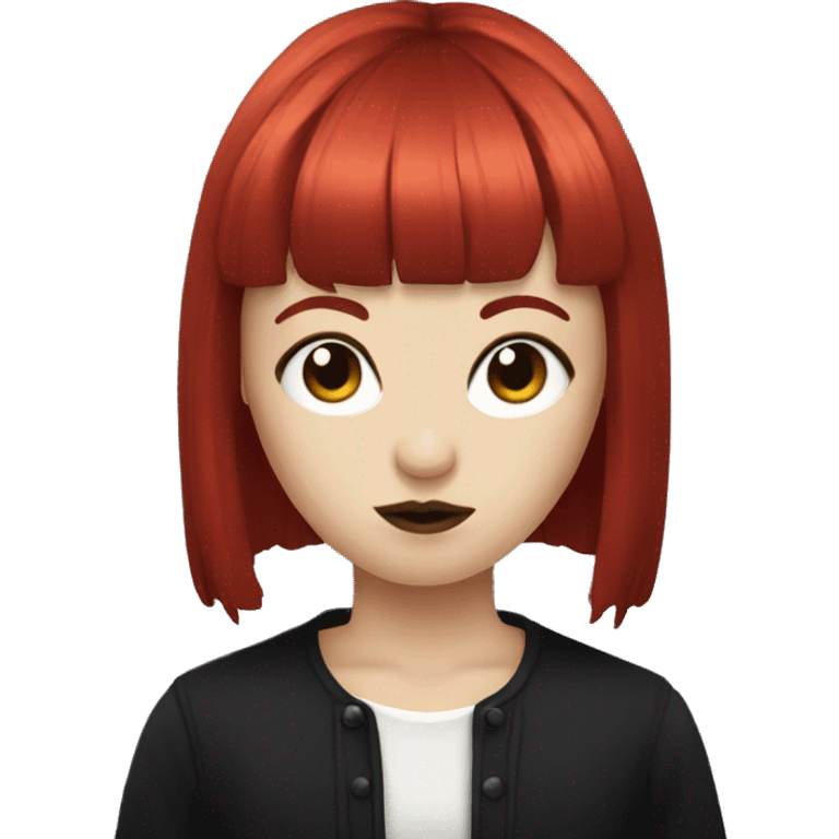 red-haired goth with bangs emoji