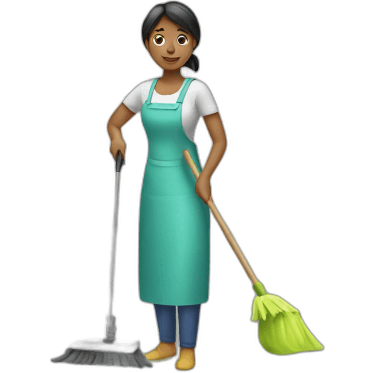 woman cleaning emoji