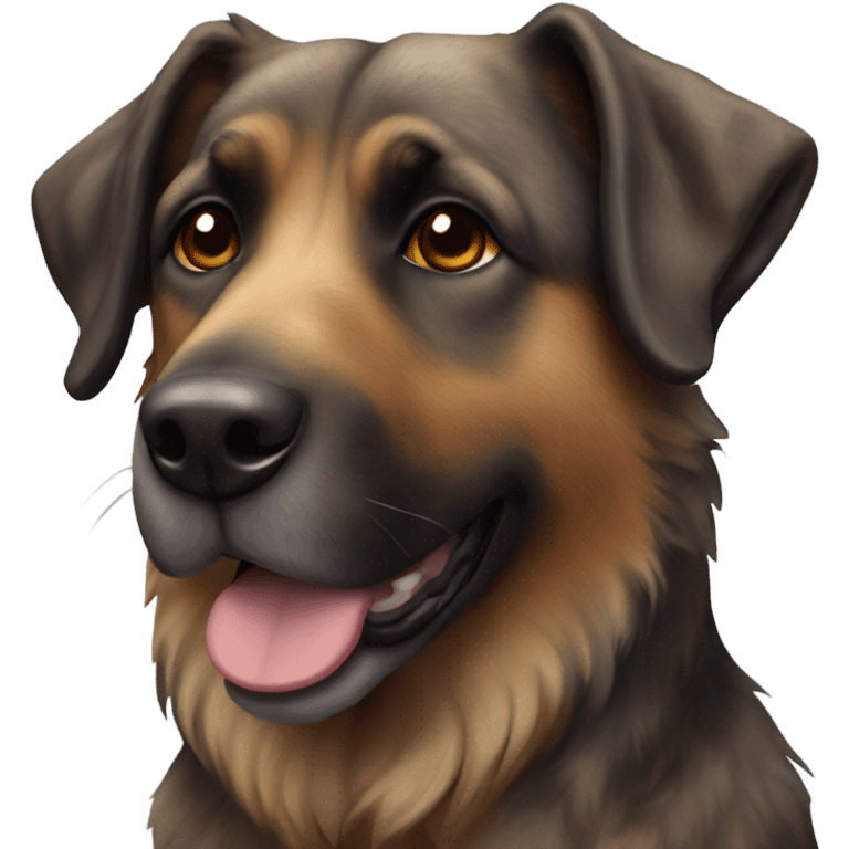 Brindle shepherd dog head emoji