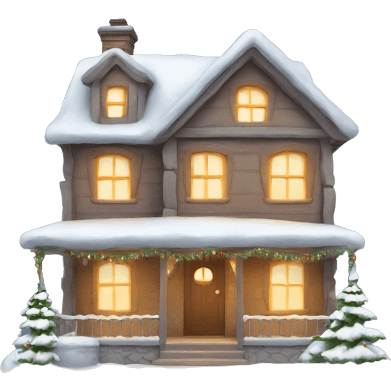 Cozy Christmas house emoji