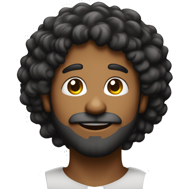 Emoji de um homem meio gordo, cabelo preto barba fina e fazendo o coração  emoji