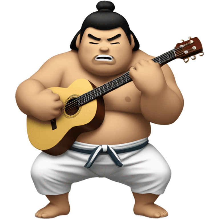 Sumo wrestler guitar emoji