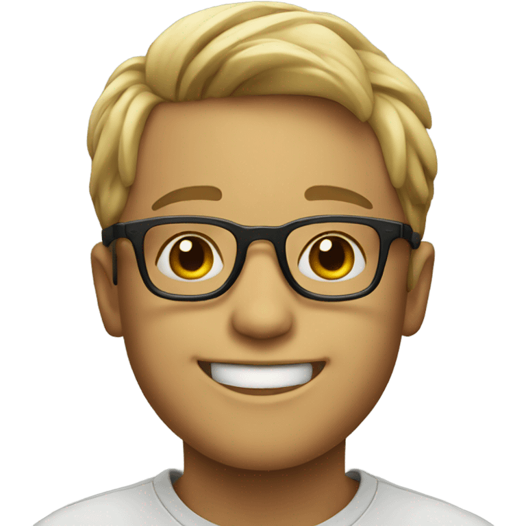 smiling boy in glasses emoji