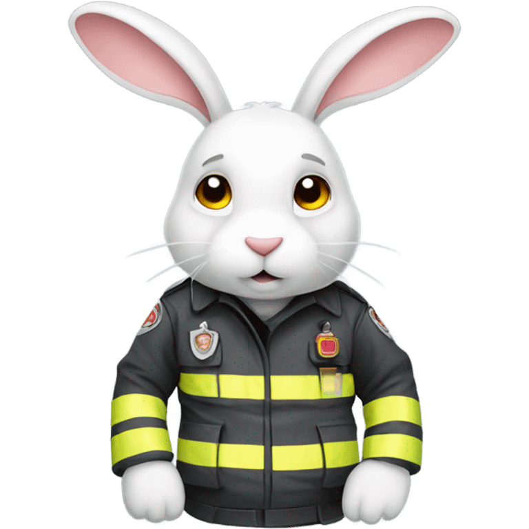 Rabbit in firefighter gear emoji