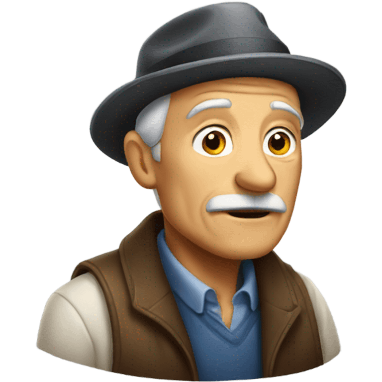 Old man wearing hat emoji