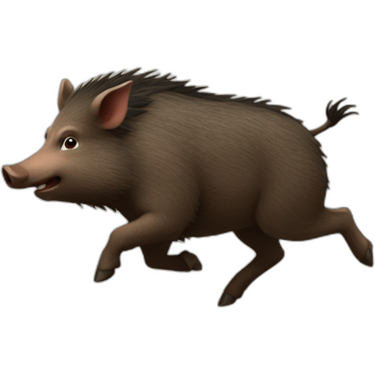 wild boar male running emoji