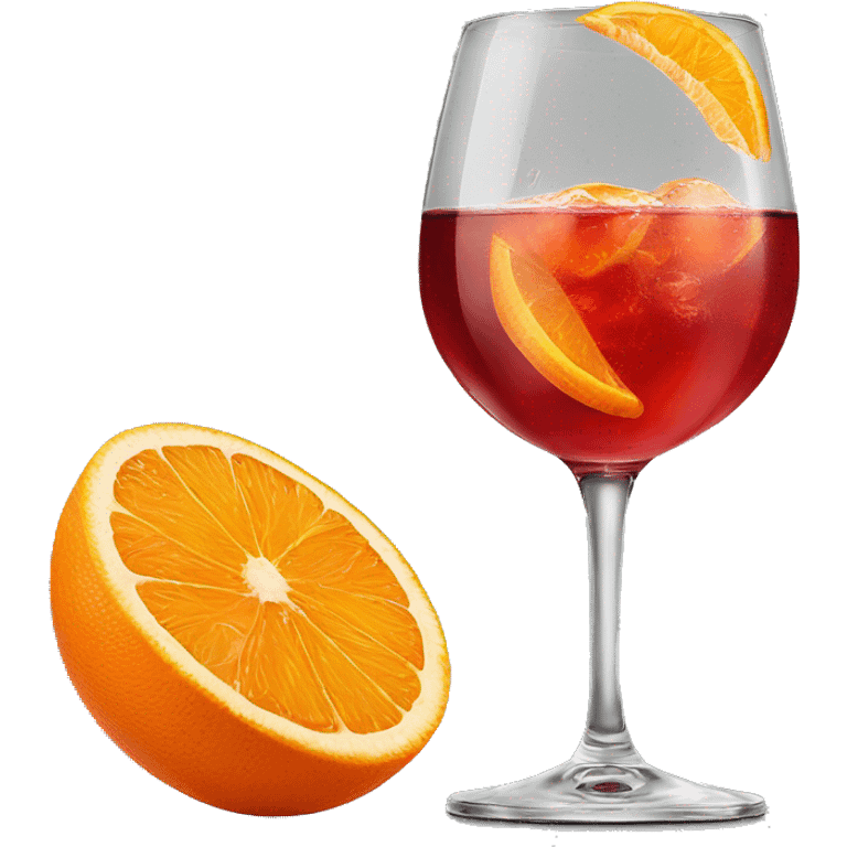 Campari Spritz with orange in glass of wine  emoji