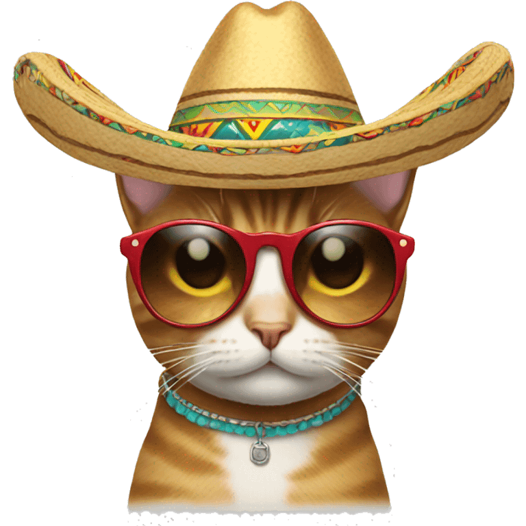 Cat with sunglasses and sombrero emoji