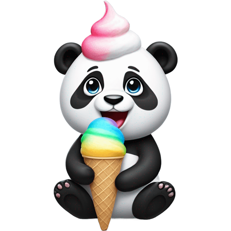 Panda eating ice cream emoji