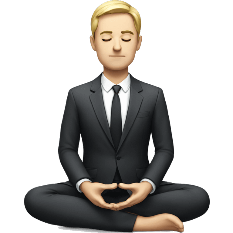 European man in suit meditating emoji