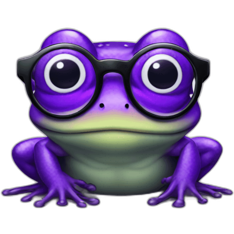 Purple frog with glasses emoji