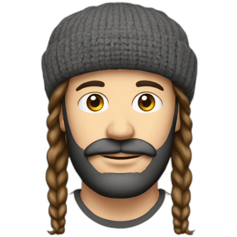 homme 35 barbe avec béret et écouteur sans fil   emoji