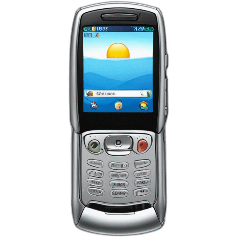 Y2k Silver Motorola Razr V3 mobile device with the iconic clamshell design no buttons visible emoji