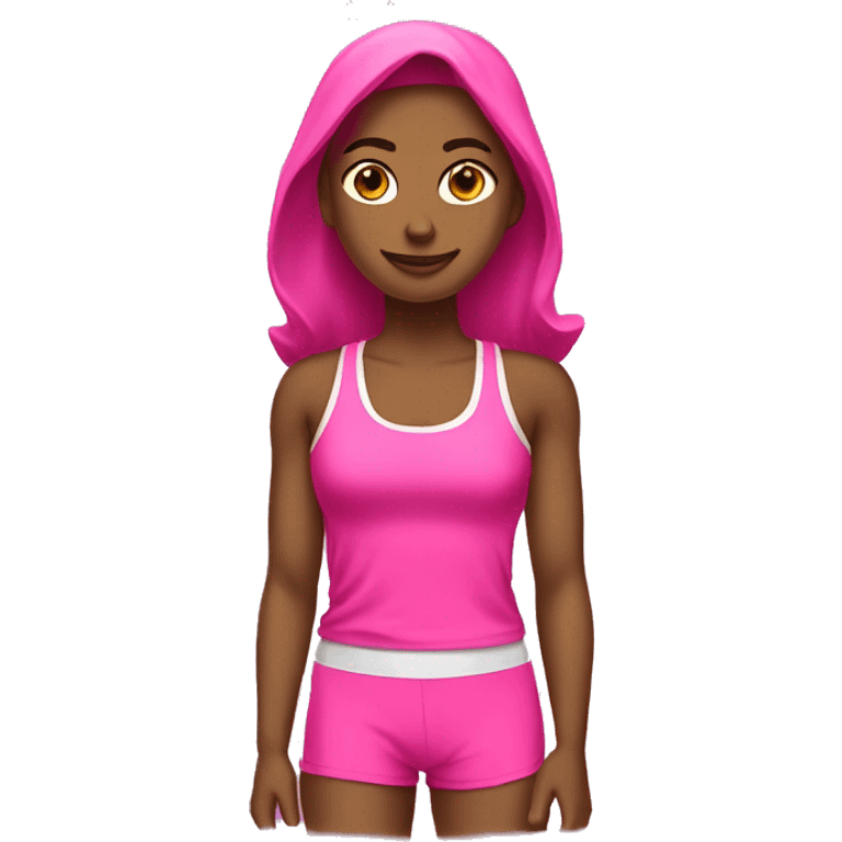 Hot pink gym clothes set emoji